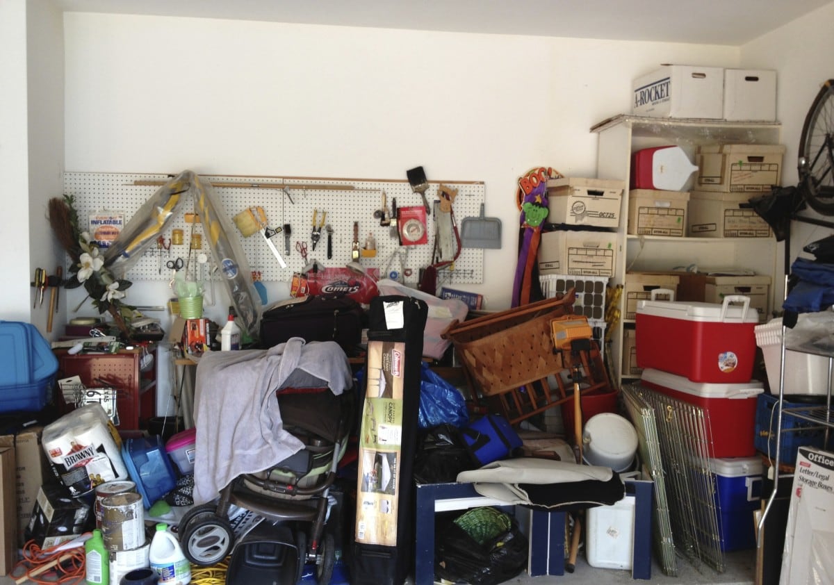 Houston home organizing services - garage before