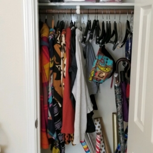 Bellaire home organizing services - coat closet after
