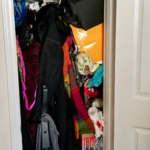 Bellaire home organizing services - coat closet before