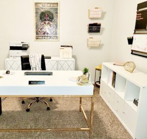Home office organized by Humble personal organizer