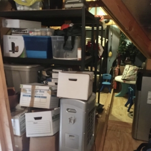 Spring home organizing services - attic before