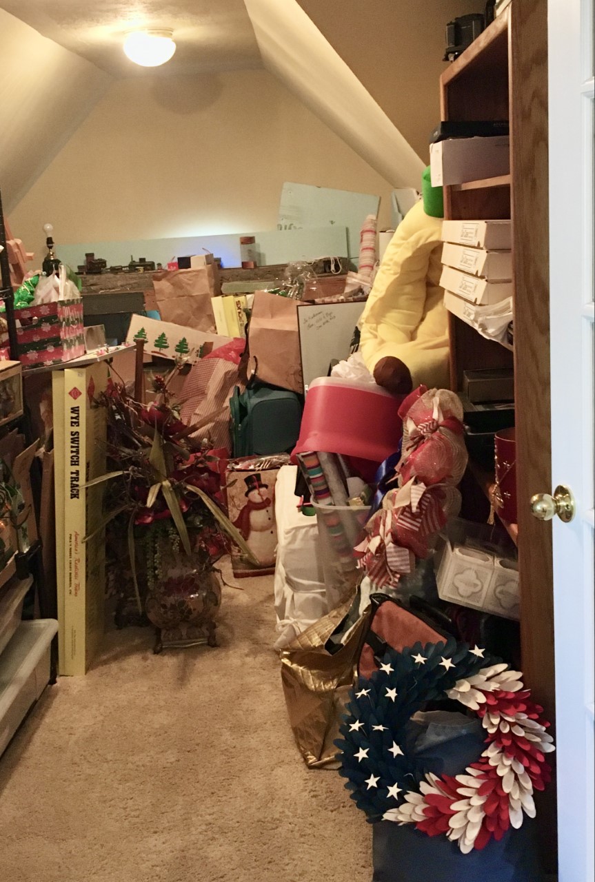 Tomball home organizing services - attic before