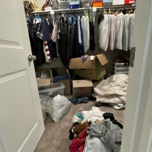 Houston home organizing services - closet before